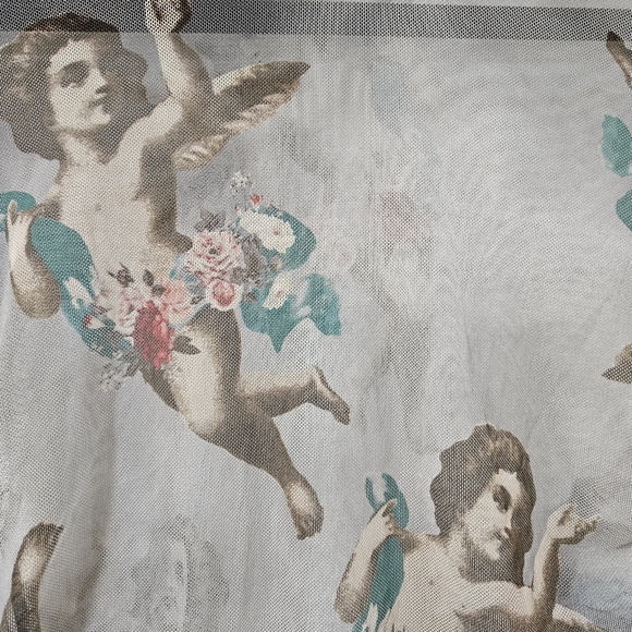 NWOT Mesh Cherub Print Tee - Picture 3 of 4